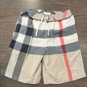 Burberry Kids Checkered Swim Trunks - Beige, Black, Red